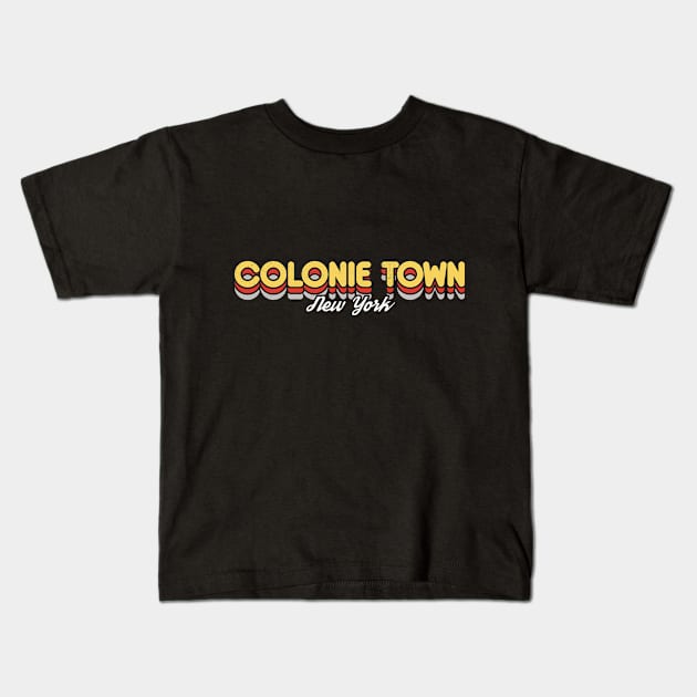 Retro Colonie Town New York Kids T-Shirt by rojakdesigns